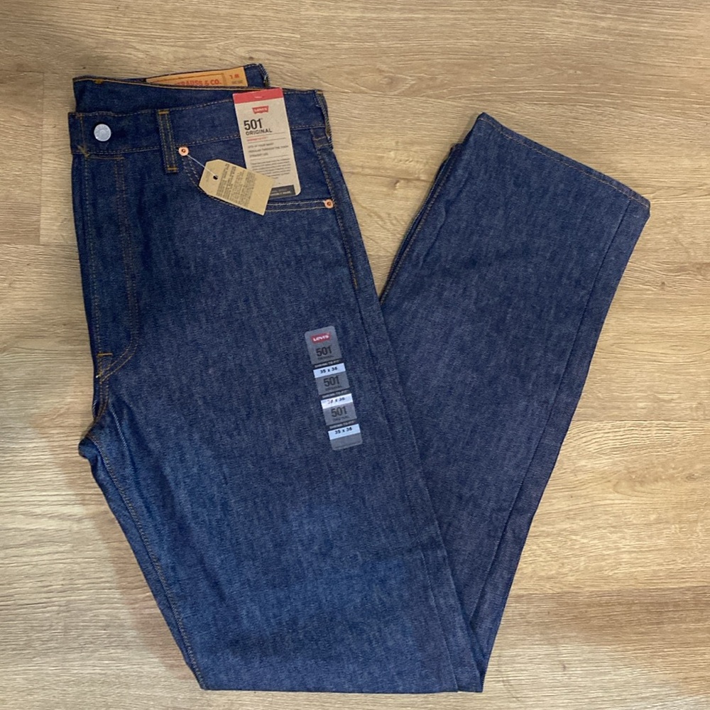NWT SELVEDGE LEVI'S® 501® ORIGINAL SHRINK-TO-FIT™ JEANS |Size 35/36 - Picture 6 of 16